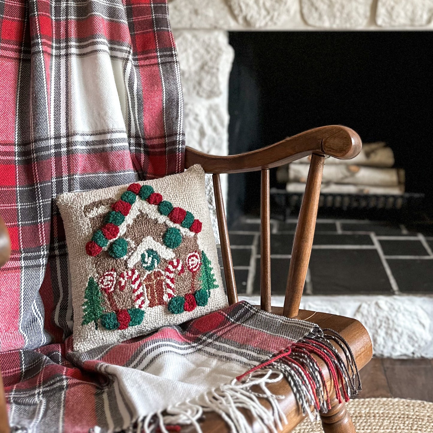 Gingerbread House Hook Pillow