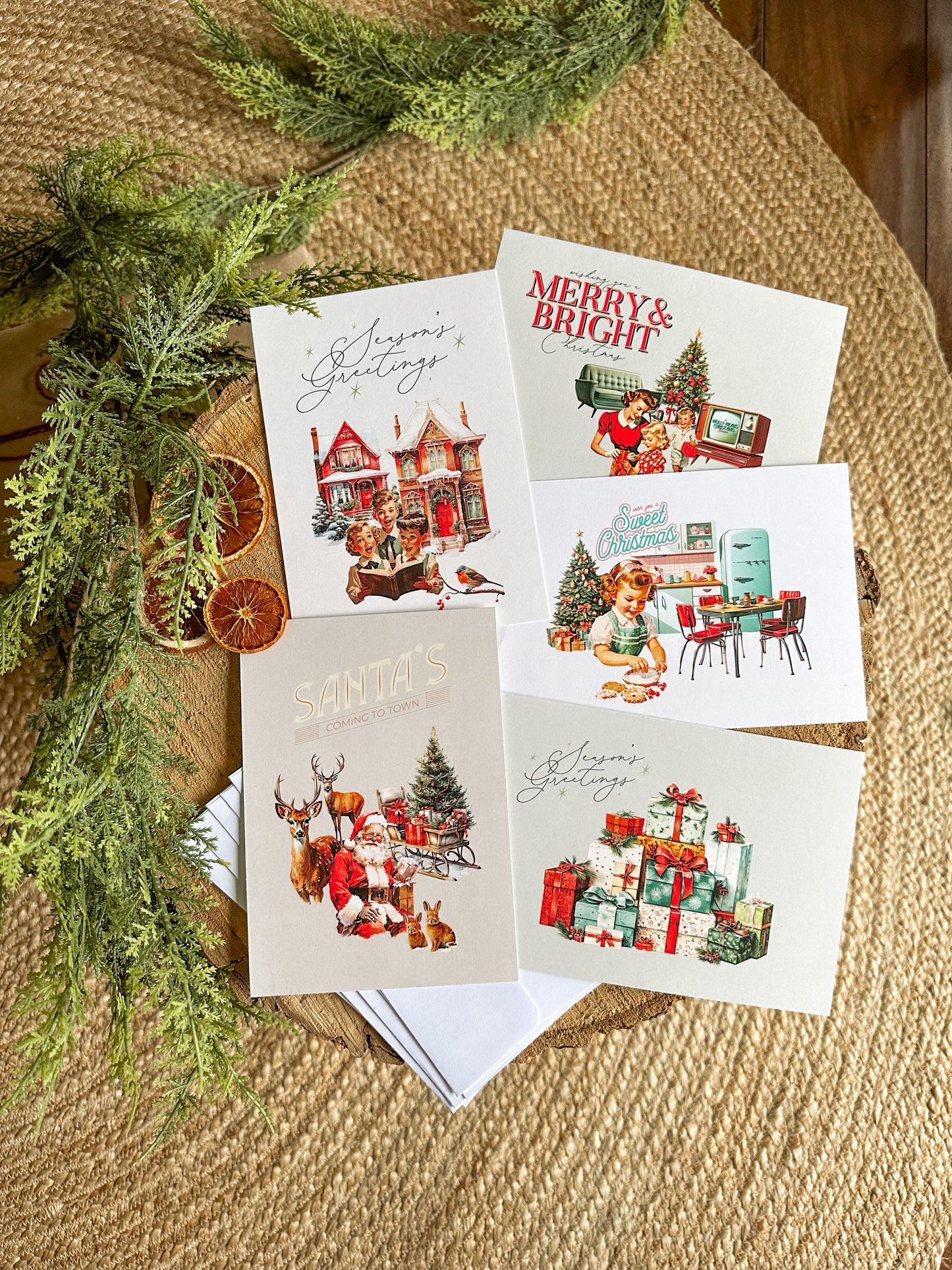 Old Fashioned Christmas Card | Set of 5
