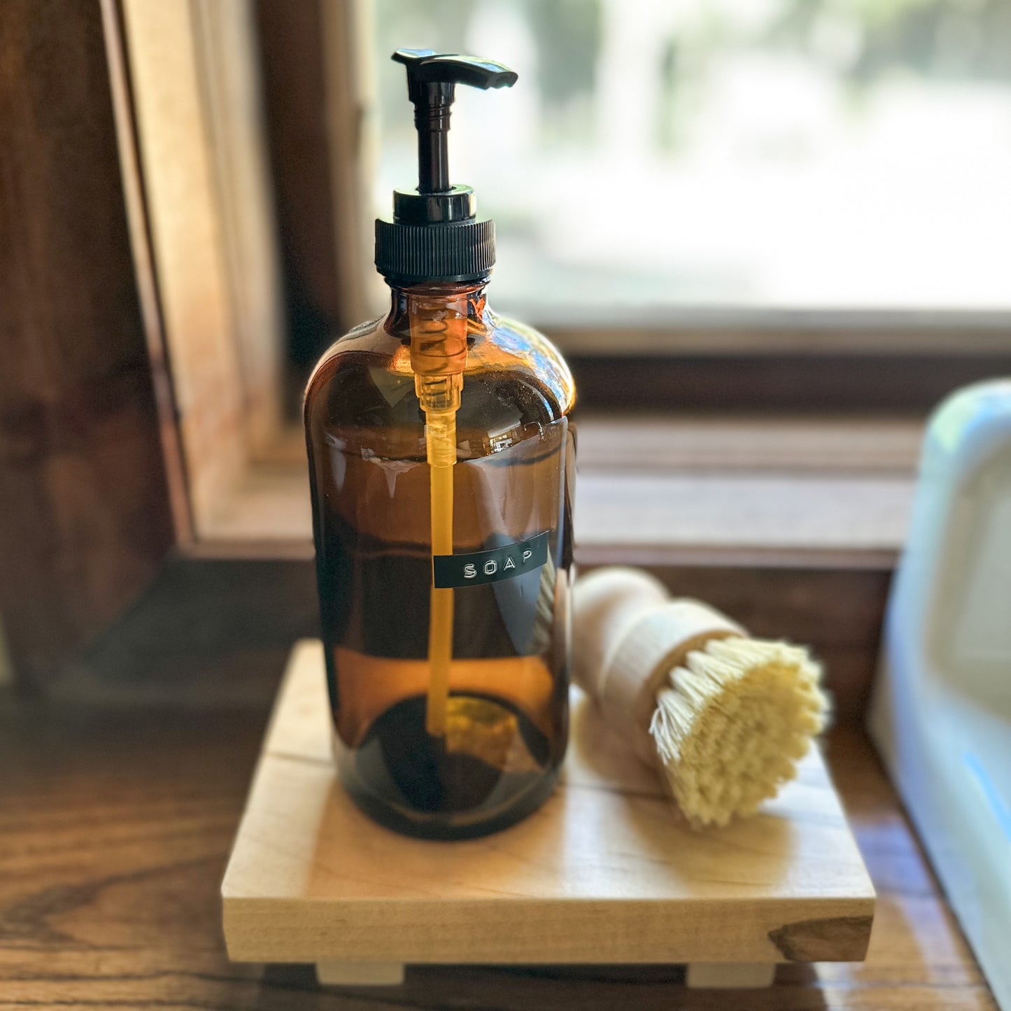 Amber Soap Dispenser