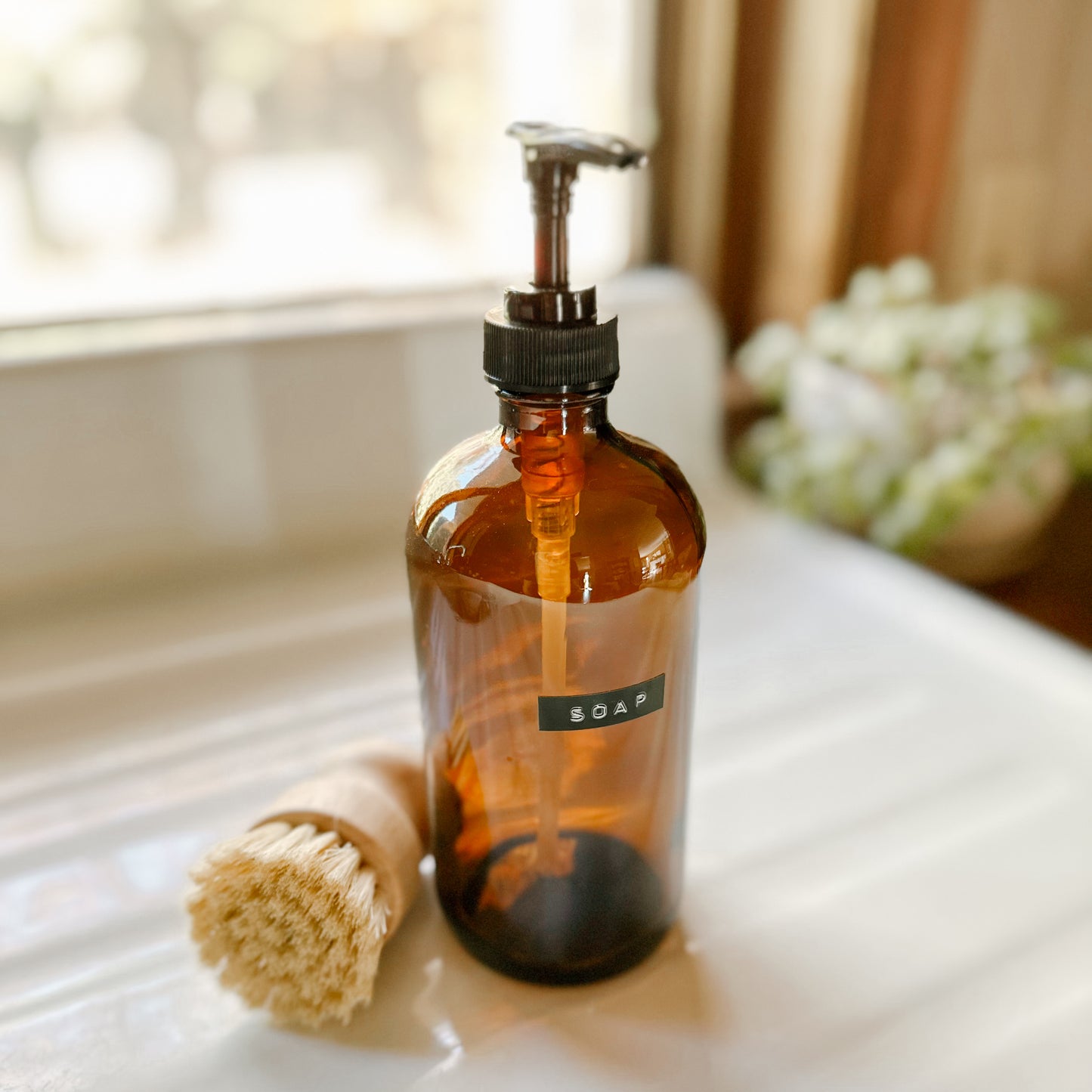 Amber Soap Dispenser