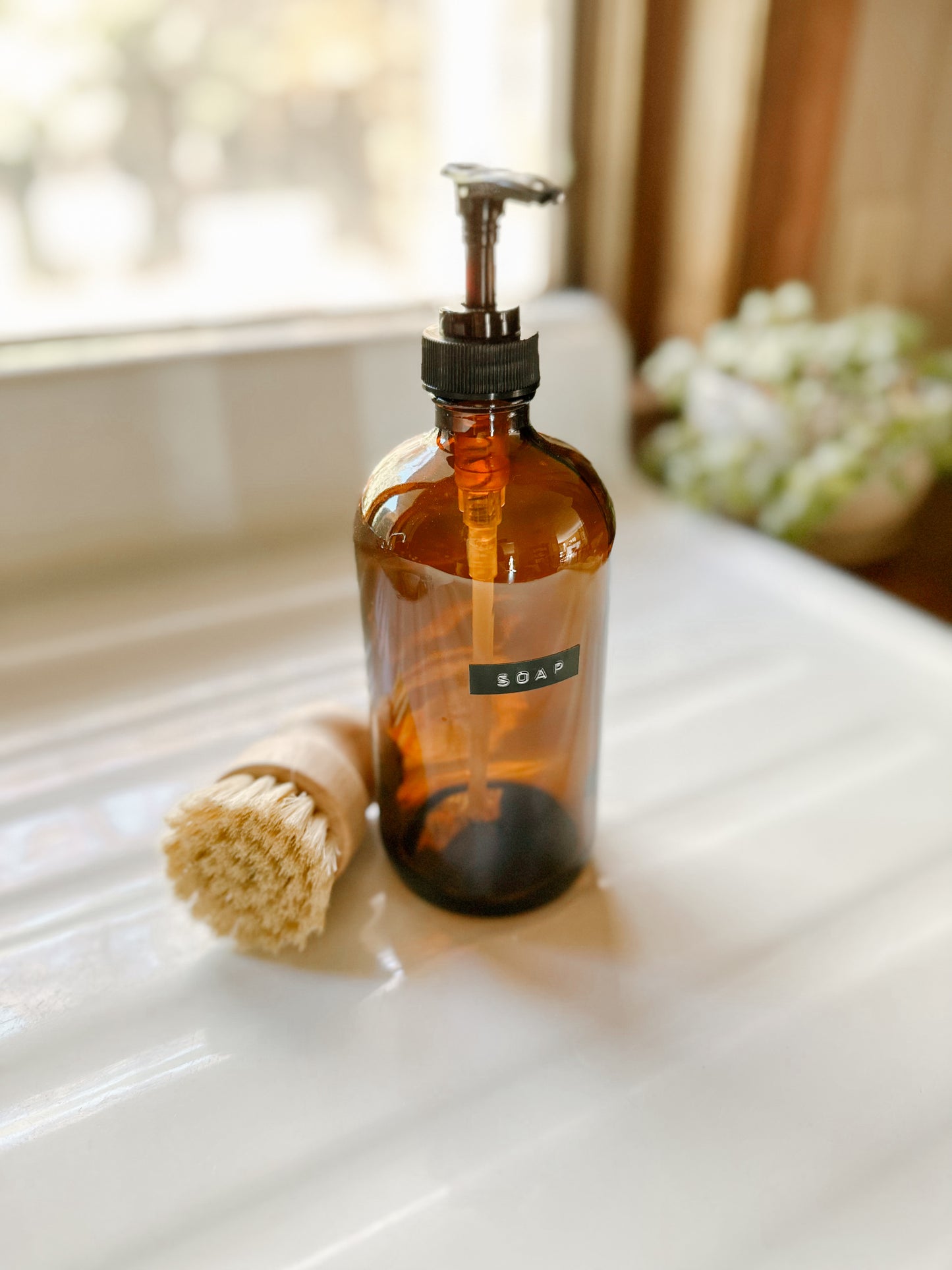 Amber Soap Dispenser