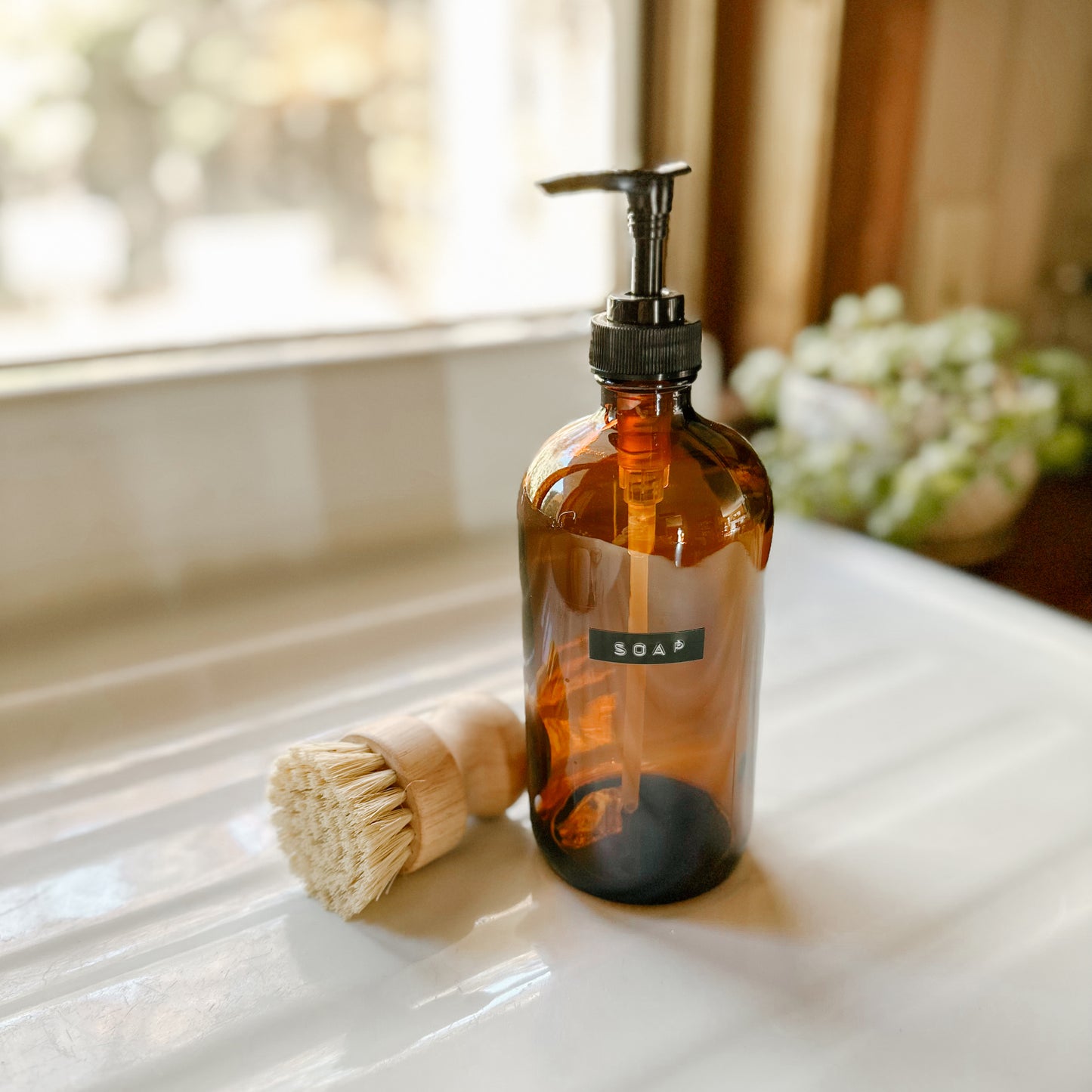 Amber Soap Dispenser