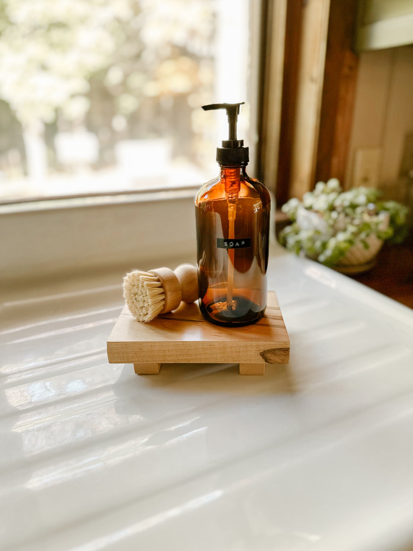 Amber Soap Dispenser