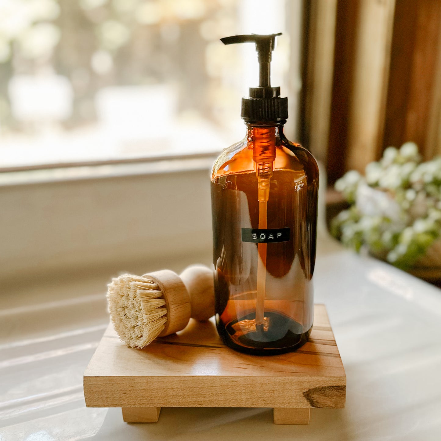 Amber Soap Dispenser