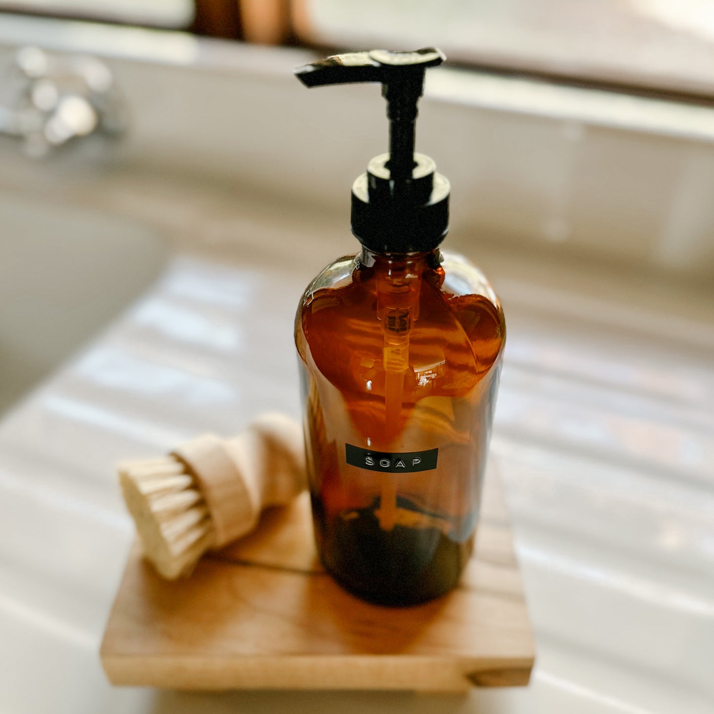 Amber Soap Dispenser