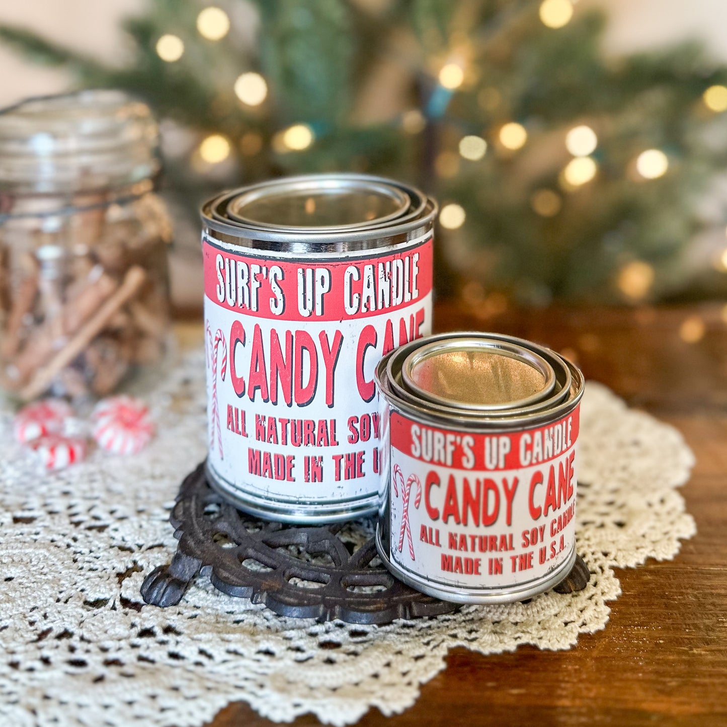 Candy Cane Tin Can Candle | 16 oz.