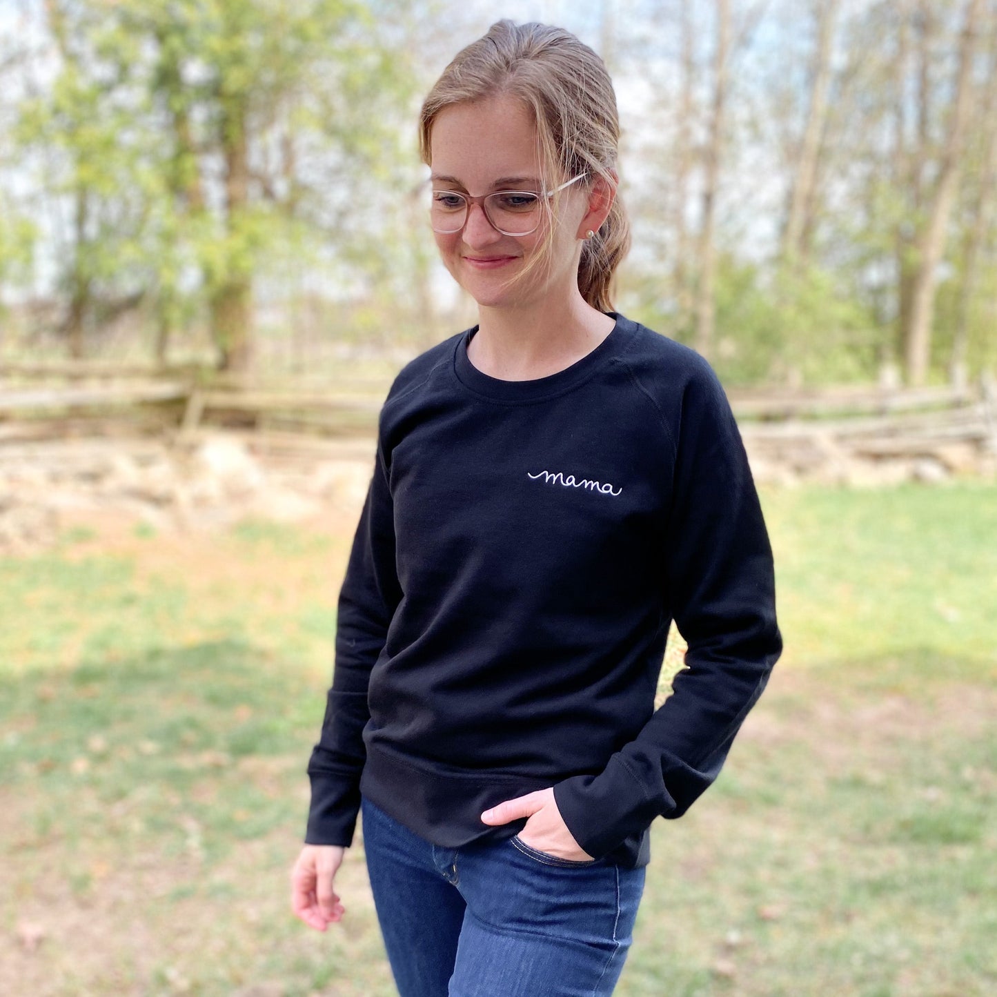 Mama Embroidered Crewneck Sweater | 2 Colour Options