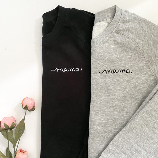 Mama Embroidered Crewneck Sweater | 2 Colour Options