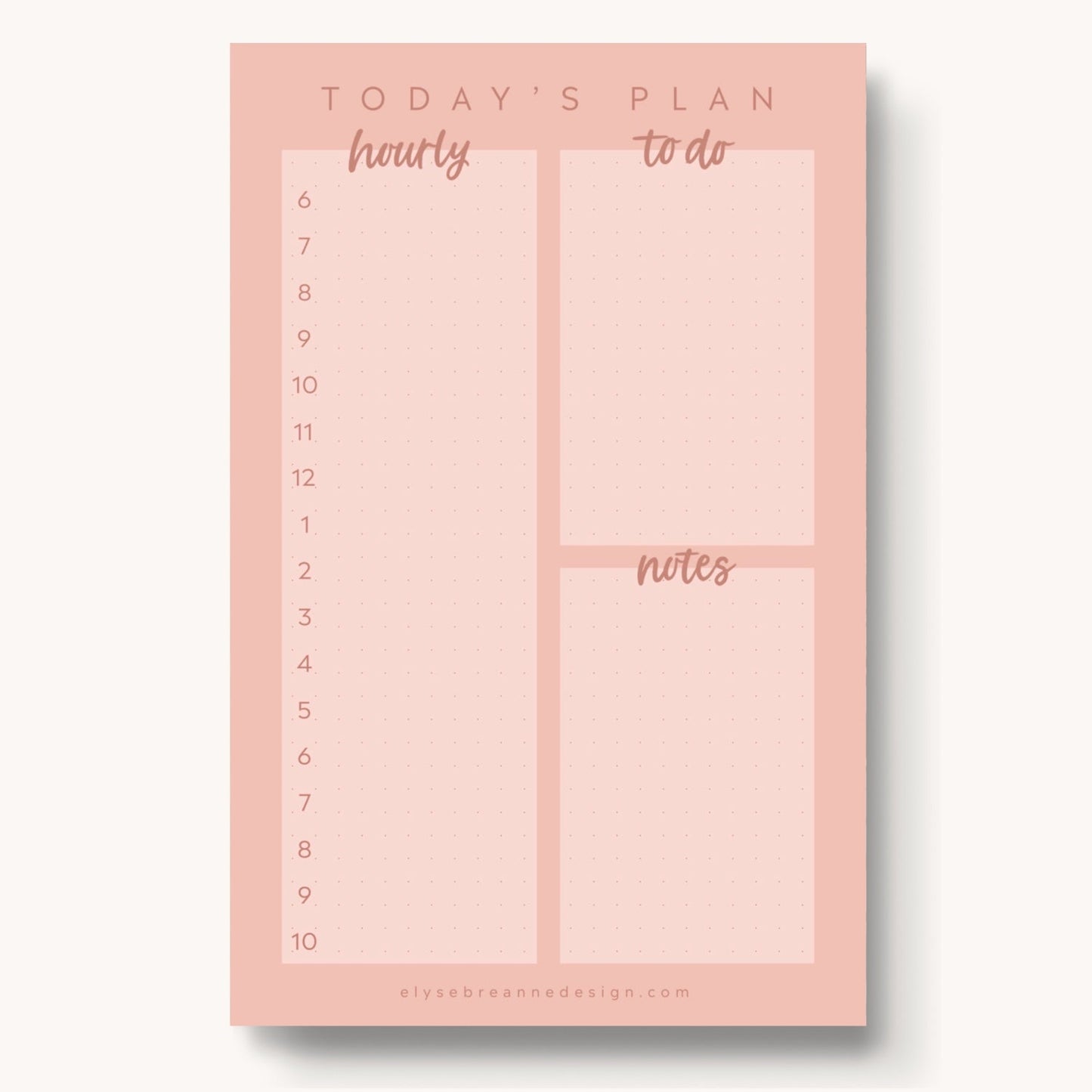 Daily Planner Notepad, Mauve Pink