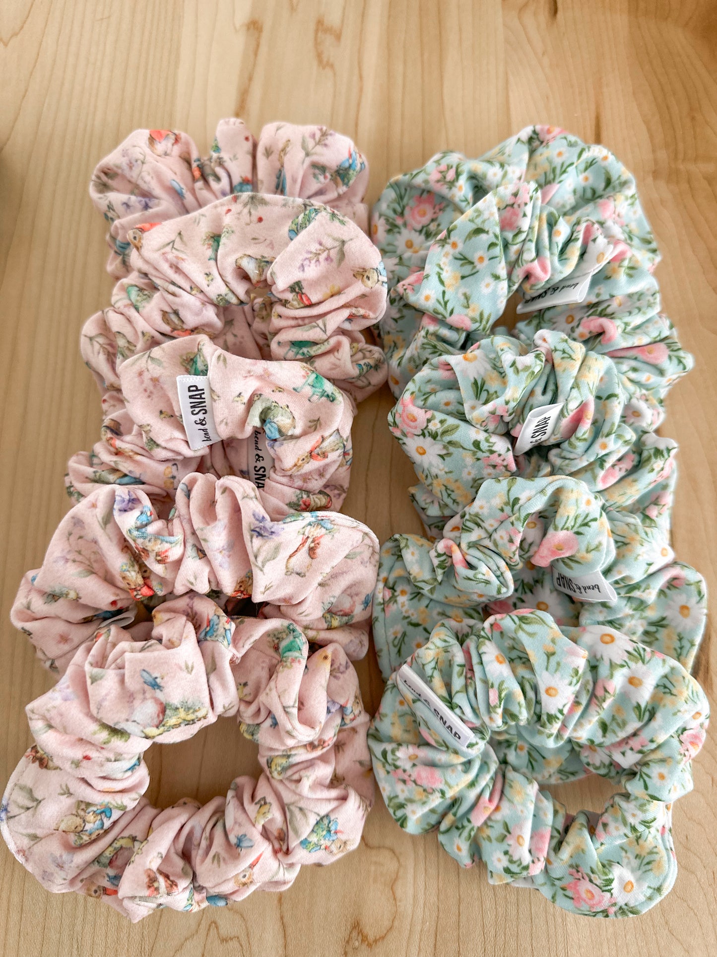 Mint Spring Floral Scrunchie