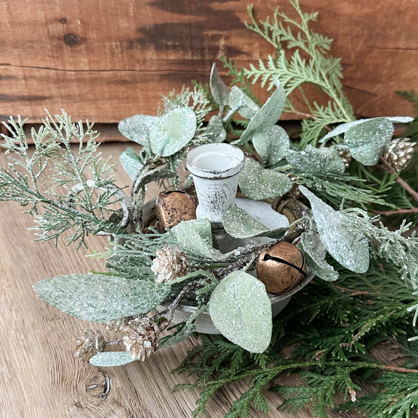 Winter Candle Ring | Mini Wreath