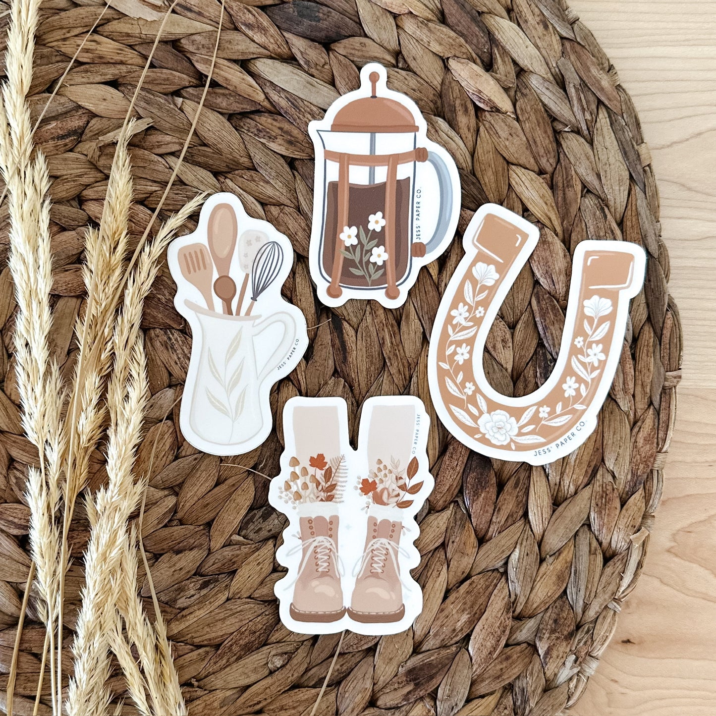 Boots and Leaves Sticker