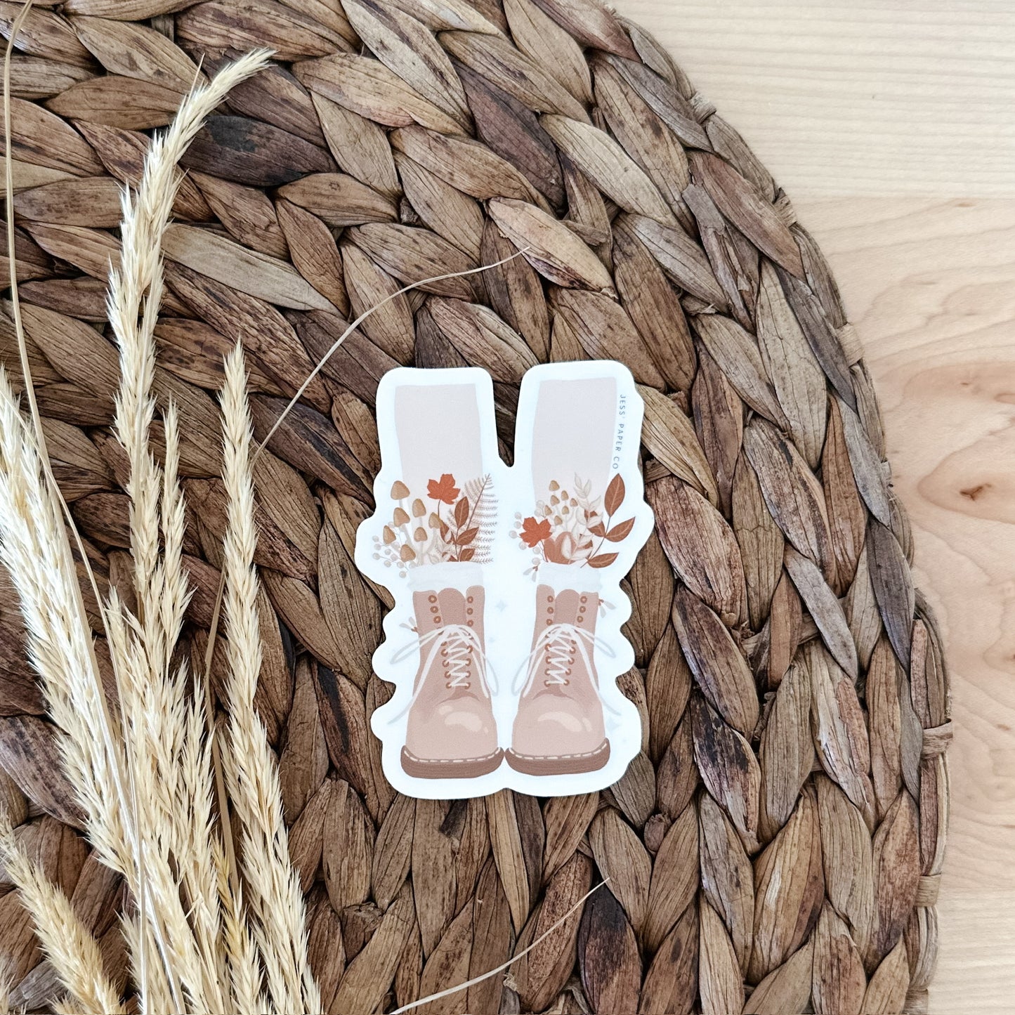 Boots and Leaves Sticker