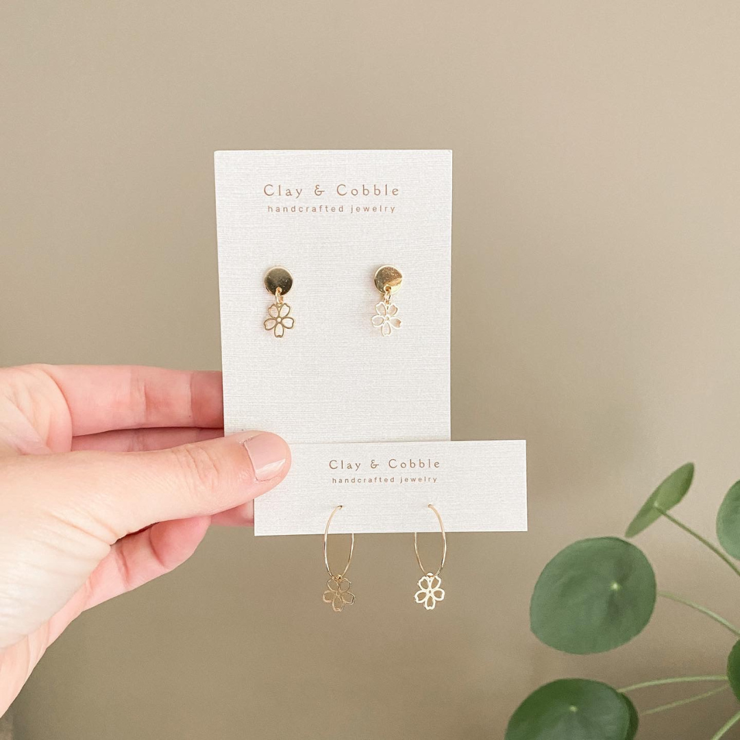 Dainty Gold Petal Studs
