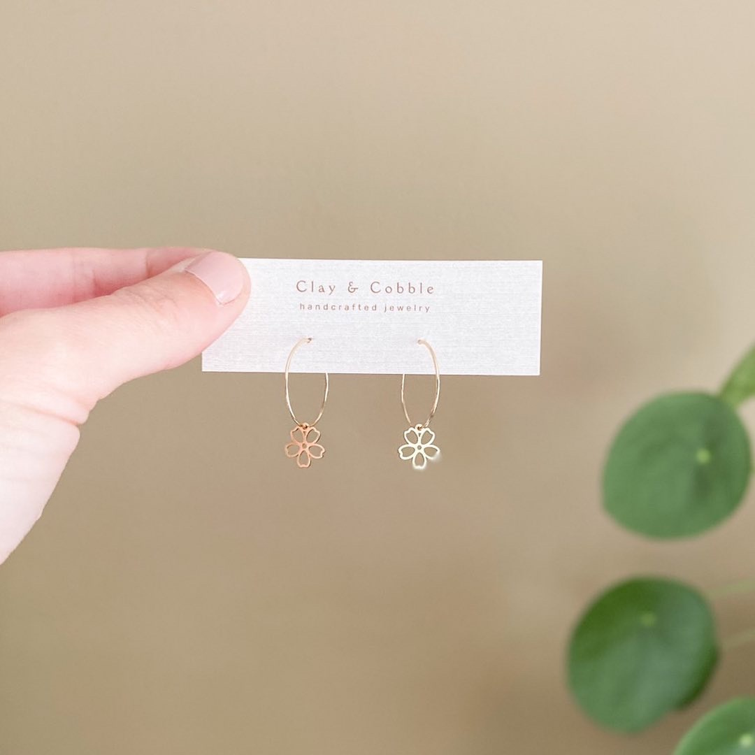 Dainty Gold Petal Hoops