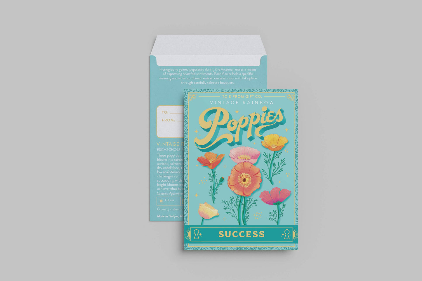Vintage Rainbow Poppies (Success) | Seed Packet