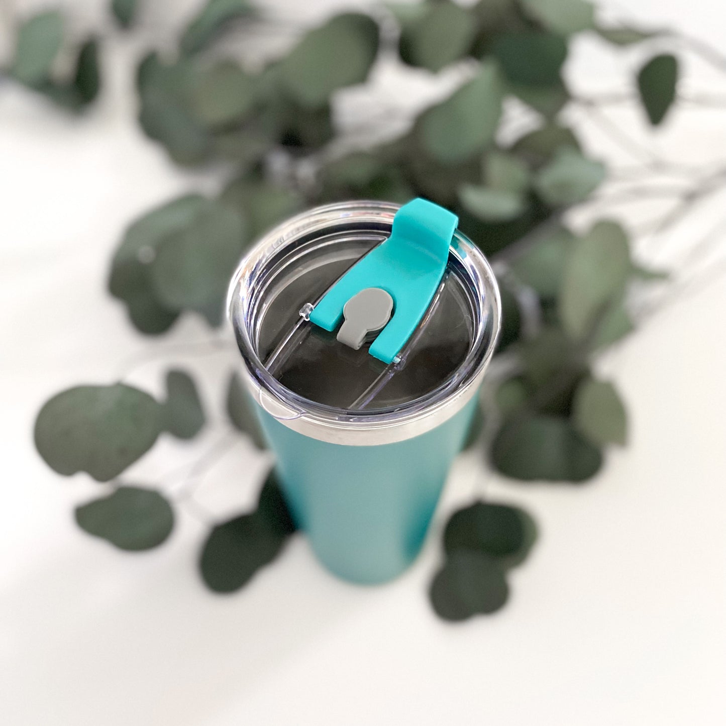 Floral Travel Tumbler | 24 oz. | Teal