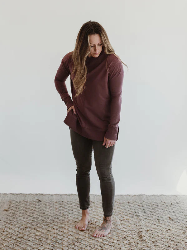 Blondie Apparel | Wheat Sweater | Berry