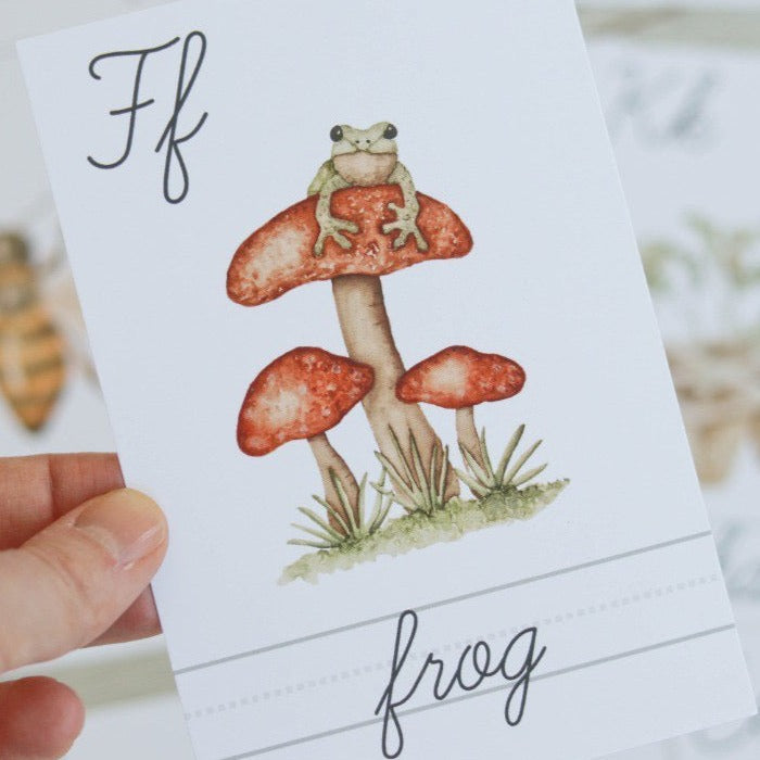 English Cursive Alphabet Flashcards