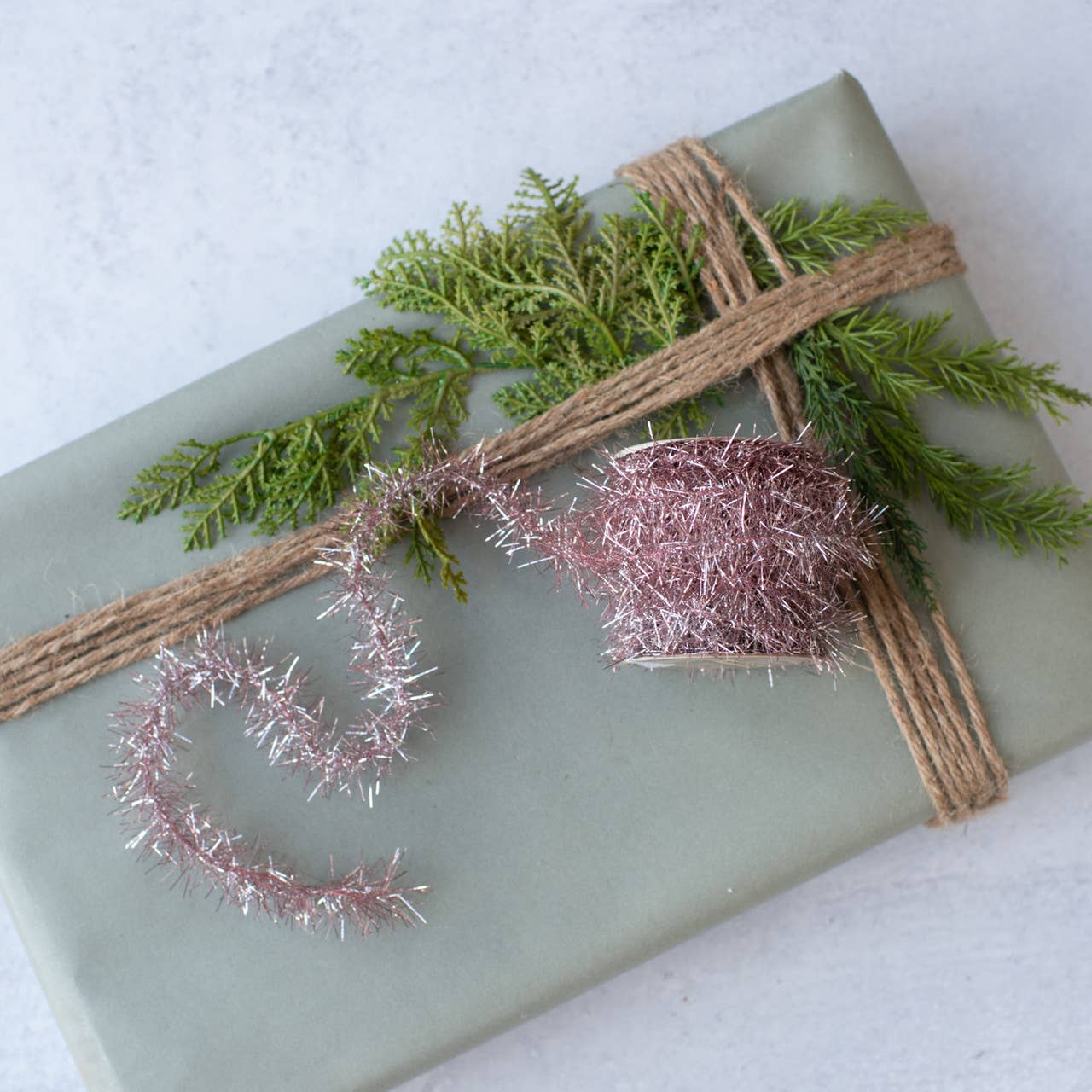 Pink Tinsel Garland Spool