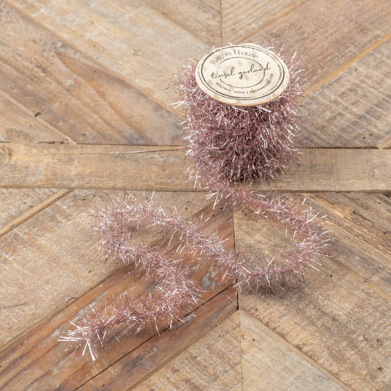 Pink Tinsel Garland Spool