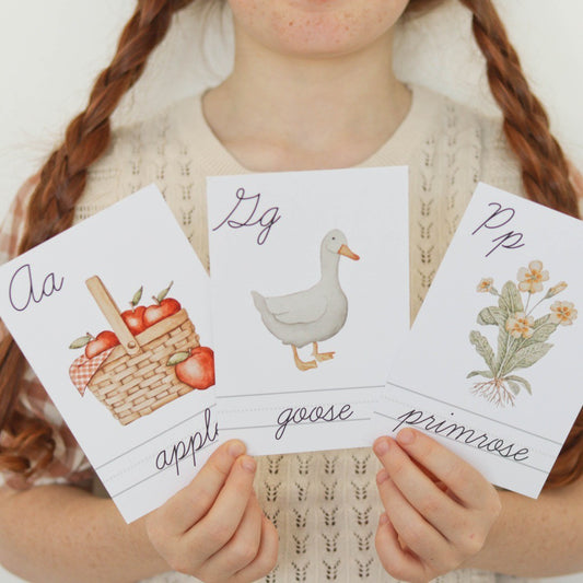English Cursive Alphabet Flashcards