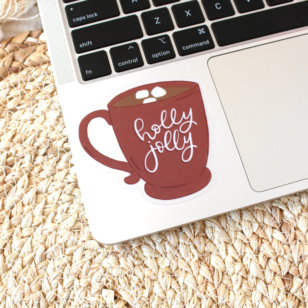 Holly Jolly Hot Chocolate Mug Sticker