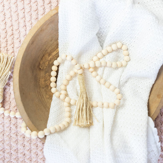 Wood Bead Garland | natural & white