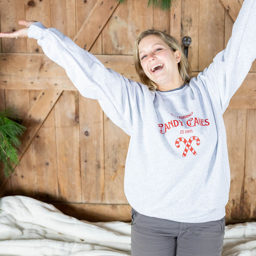 Old Fashioned Candy Canes | Ash Crewneck