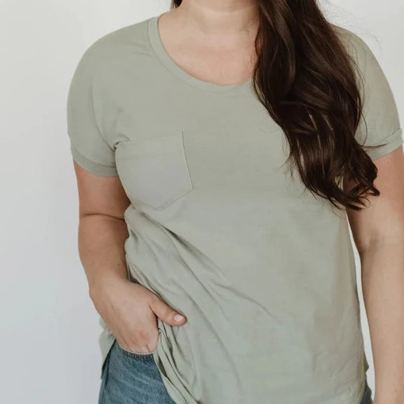 Blondie Apparel | Janis Tee | Light Sage Green