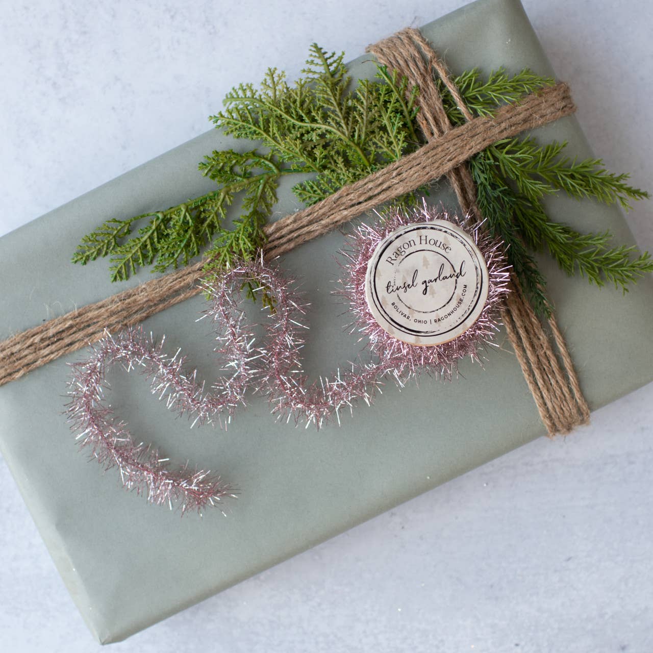 Pink Tinsel Garland Spool