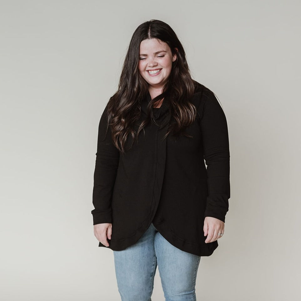Blondie Apparel | Cross Front Sweater | Black | XSmall