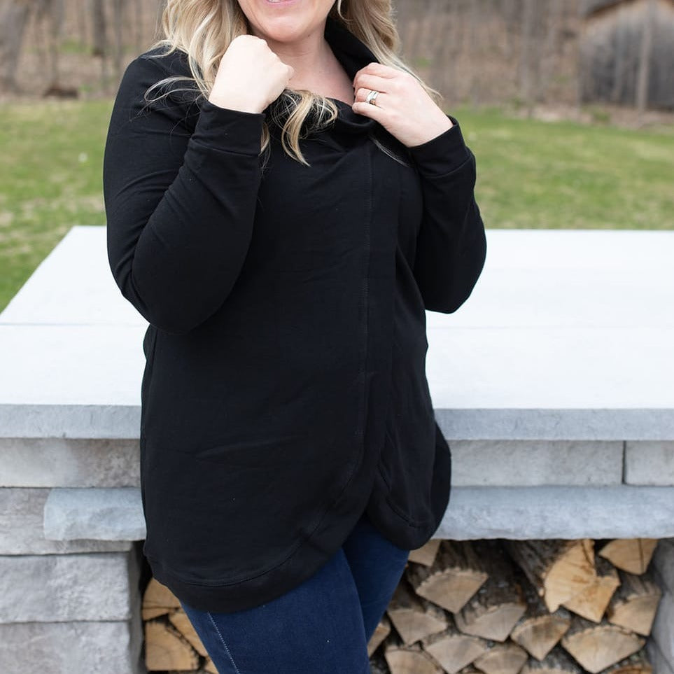 Blondie Apparel | Cross Front Sweater | Black | XSmall