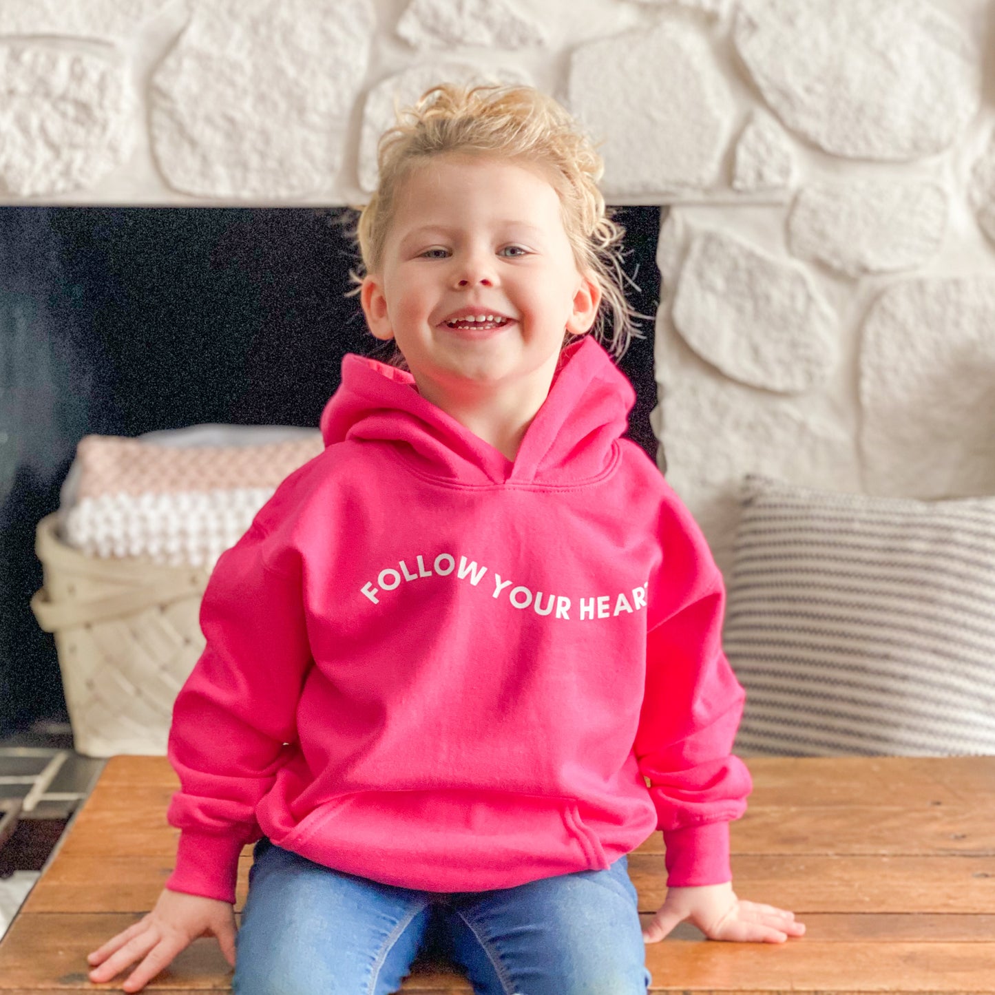 “Follow your heart” ADULT S-XXL unisex crew neck sweatshirt | Pink