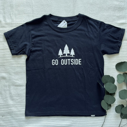 Black GO OUTSIDE | Kids Tshirt