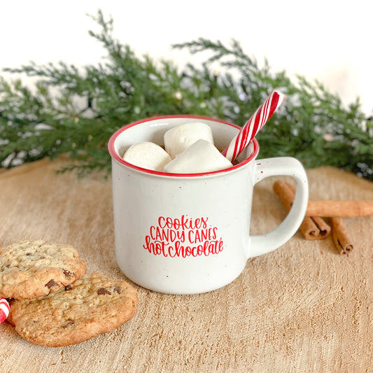 cookies, candy canes, hot chocolate | 11 oz camper mug