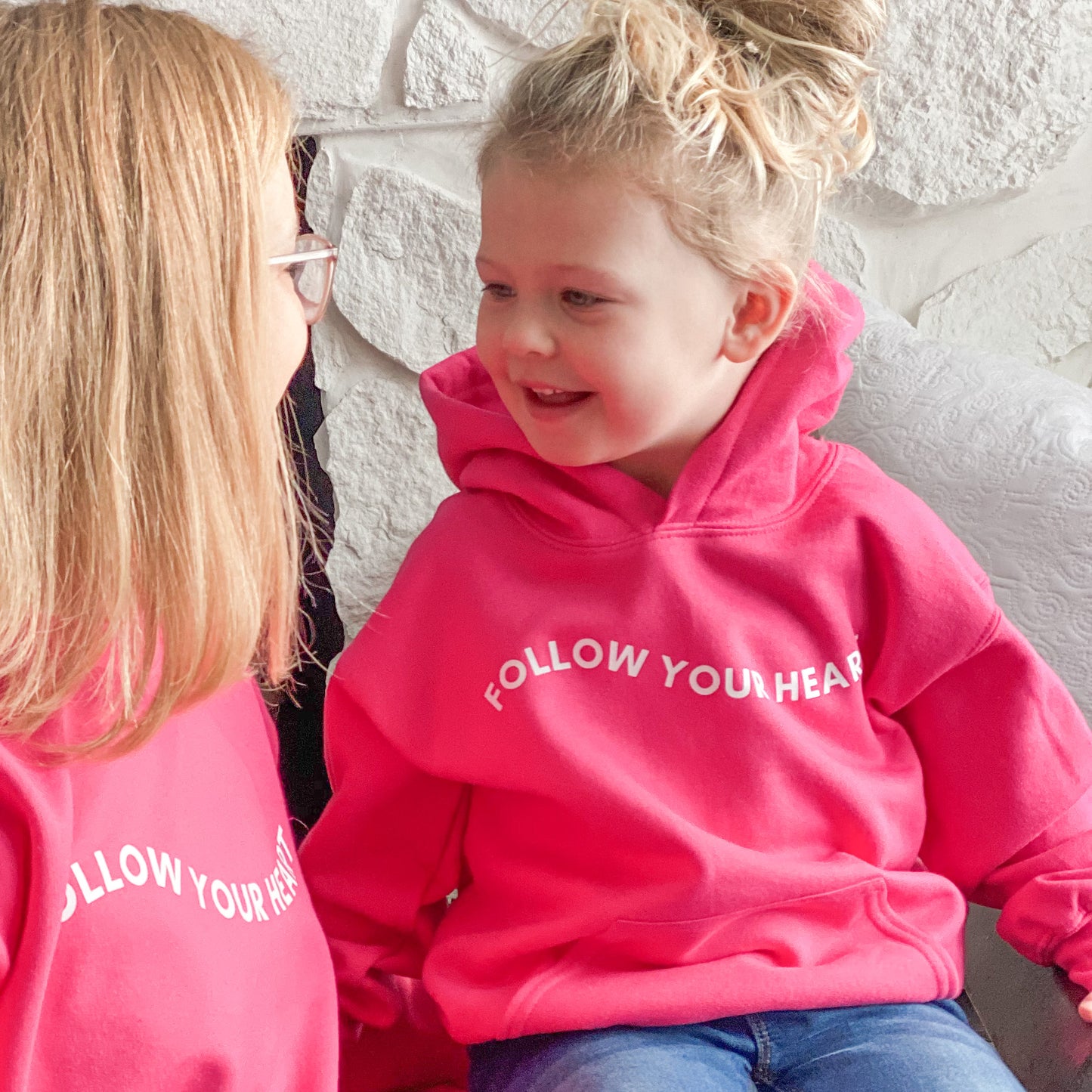 “Follow your heart” ADULT S-XXL unisex crew neck sweatshirt | Pink
