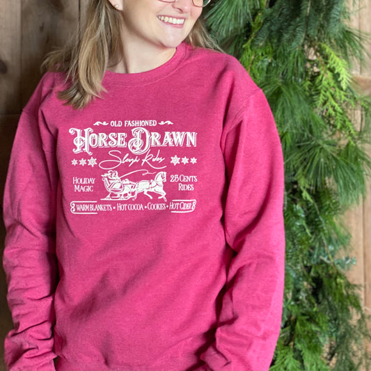 Horse Drawn Sleigh Rides | Antique Heather Red