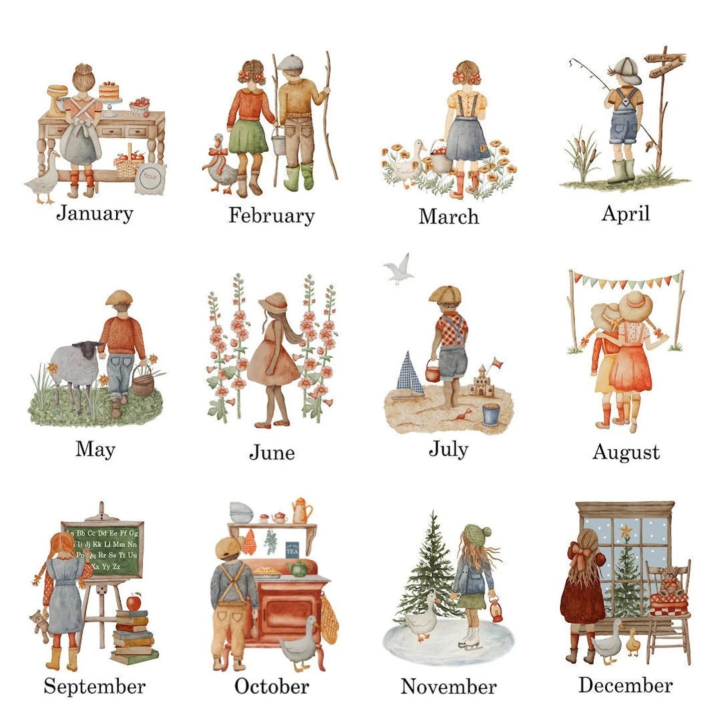 Months of the year flashcards