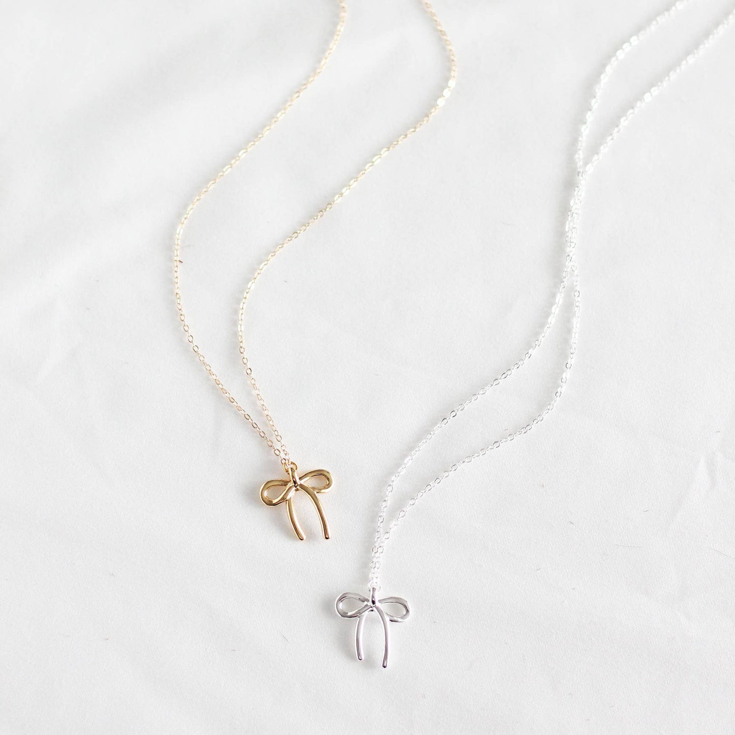 Bow Necklace | Gold or Silver