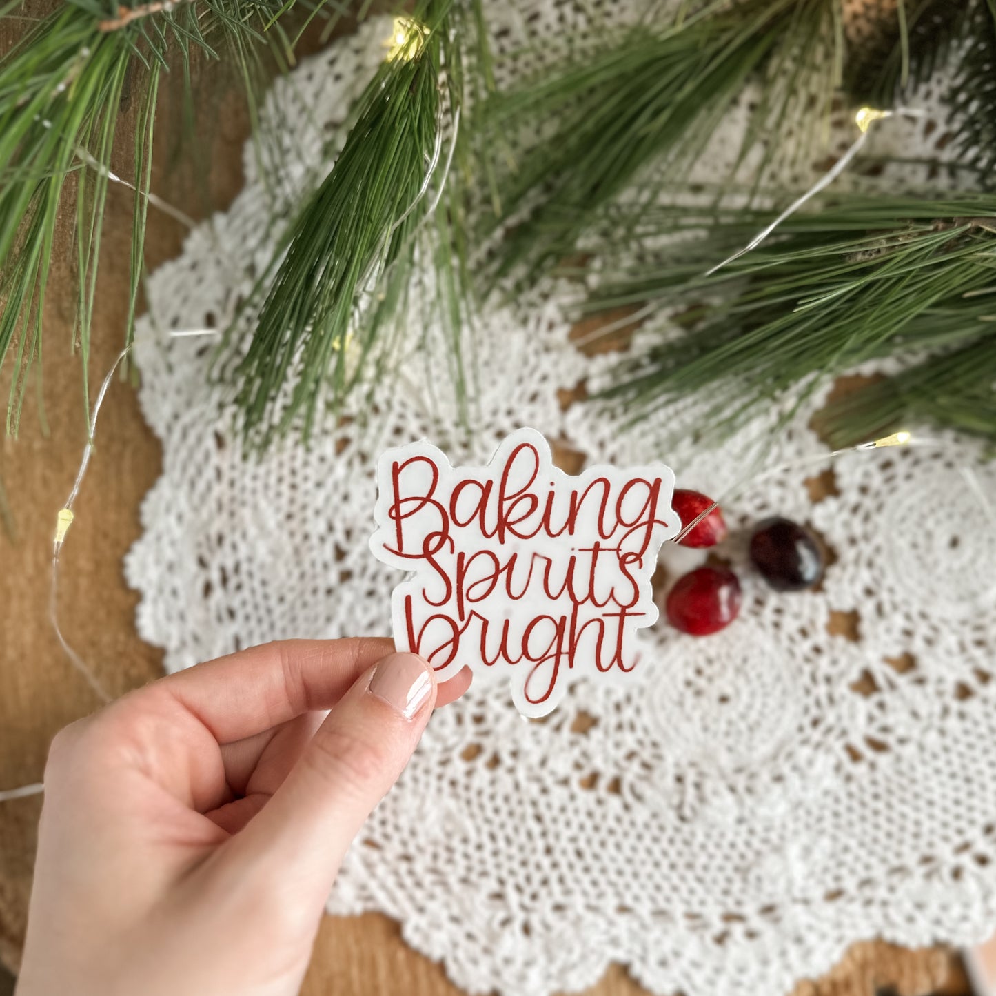 Baking Spirits Bright | Clear Sticker