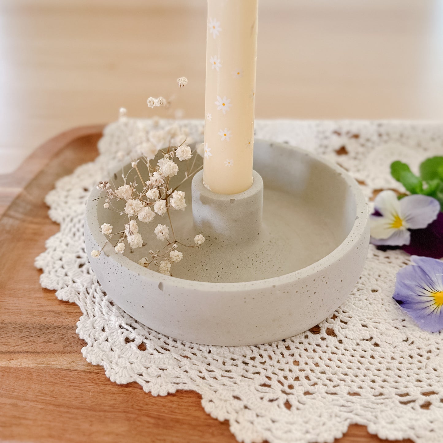 Concrete Candle Stick Holder | Round