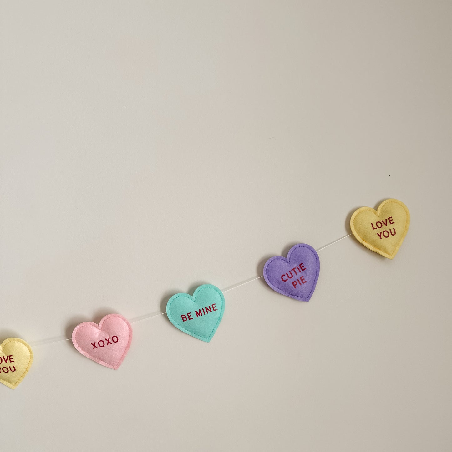 Conversation Hearts Felt Banner