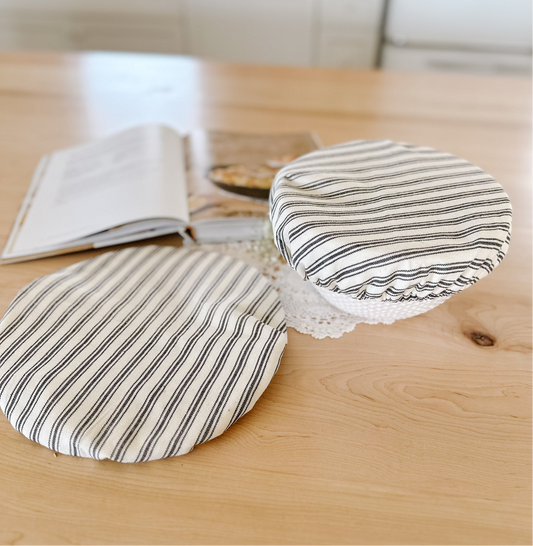 Ticking Stripe Bowl Covers | Set of 2