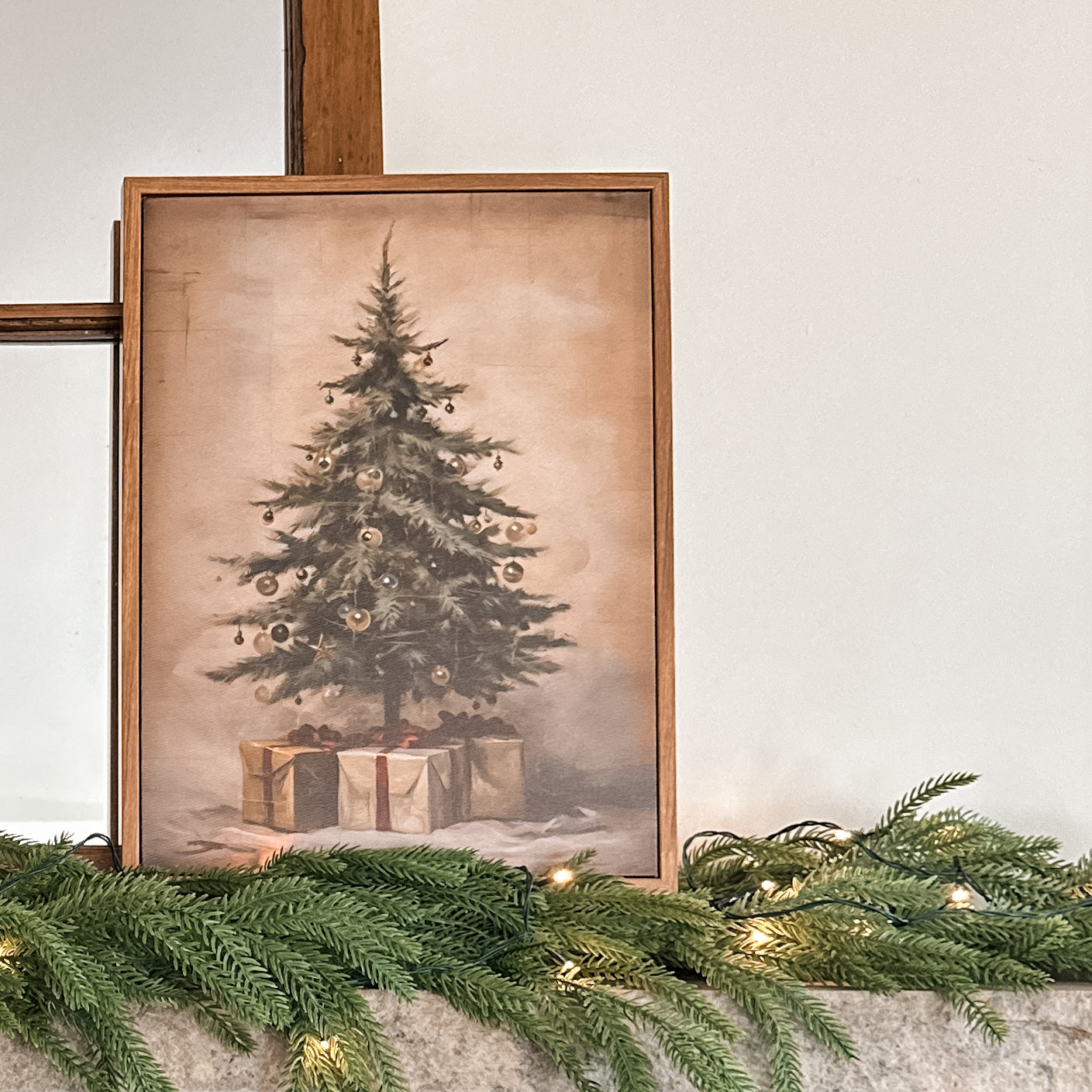 Framed Christmas Tree Canvas Picture