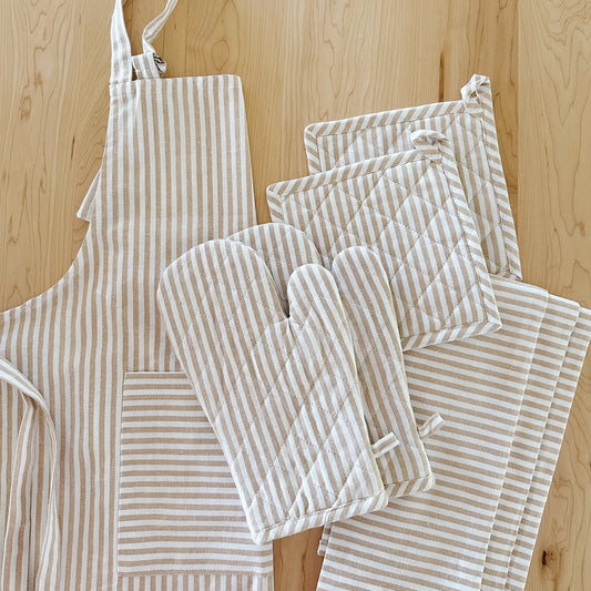 Farmhouse Kitchen Full Striped Set | Linen