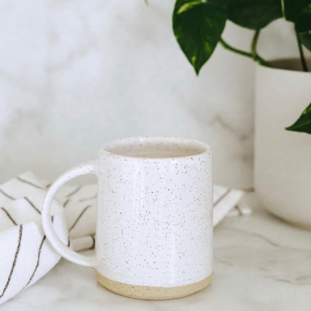 White Speckle Pottery Mug | 16 oz