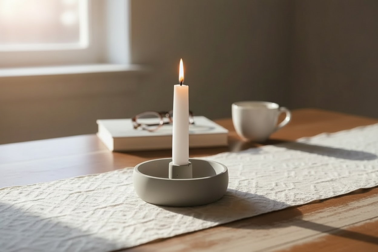 Concrete Candle Stick Holder | Round