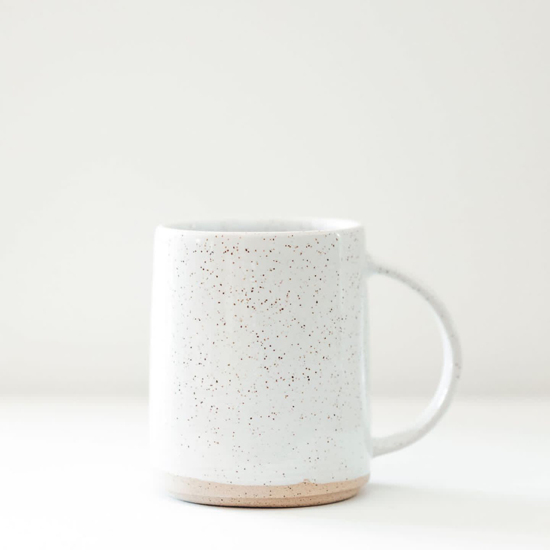 White Speckle Pottery Mug | 16 oz