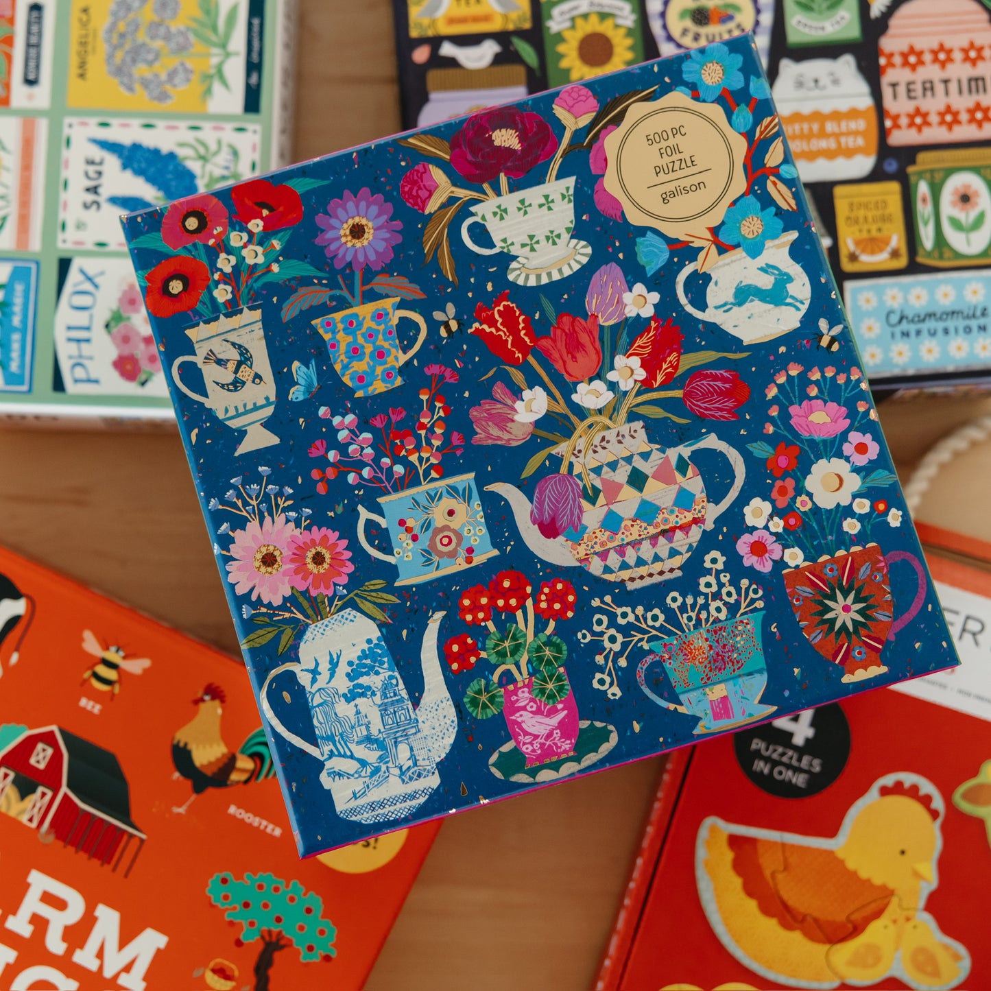 Potted Teacups | 500 Piece Foil Puzzle